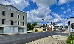 Main Street in the village of Delevan, July 2021