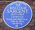 Plaque outside the Albert Hall Mansions