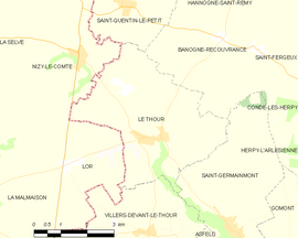 Mapa obce Le Thour