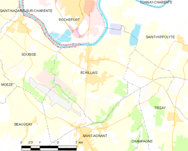 Mapa obce Échillais