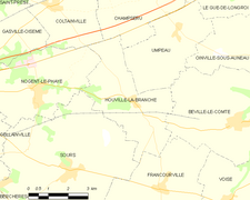 Carte de la commune d'Houville-la-Branche.