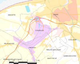 Mapa obce Coquelles