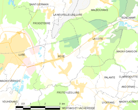 Mapa obce Roye