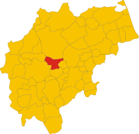 Locatie van Serrapetrona in Macerata (MC)
