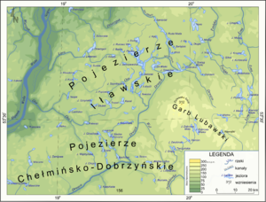 Położenie Dylewskiej Góry na mapie Pojezierza Iławskiego i Garbu Lubawskiego