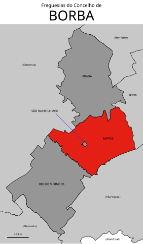 Localização no município de Borba