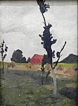 Worpsweder Landschaft mit rotem Haus, 1900 (Niedersächsisches Landesmuseum Hannover)