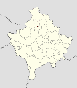 北米特羅維察市鎮在科索沃的位置