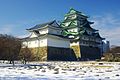 雪の名古屋城（愛知県名古屋市）