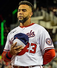 Nelson Cruz i Washington Nationals dräkt 2022.