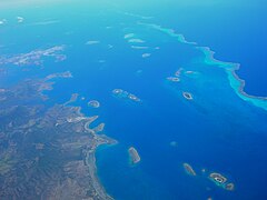 Partie du lagon, près de Dumbéa et Païta, au nord-ouest de Nouméa, non inscrite au patrimoine mondial de l'UNESCO.