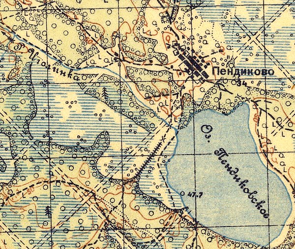 План деревни Пендиково. 1931 год