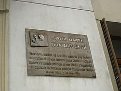 Plakette für Émile Chanoux in Aosta