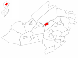 Rockaway highlighted in Morris County. Inset map: Morris County highlighted in the State of New Jersey.