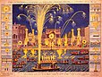 Feuerwerk von Ruggieri zur Uraufführung der Feuerwerksmusik von Händel (1749)