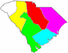 South Carolina congressional districts, 1789-1793
.mw-parser-output .legend{page-break-inside:avoid;break-inside:avoid-column}.mw-parser-output .legend-color{display:inline-block;min-width:1.25em;height:1.25em;line-height:1.25;margin:1px 0;text-align:center;border:1px solid black;background-color:transparent;color:black}.mw-parser-output .legend-text{}
1st district, Charleston
2nd district, Beaufort-Orangeburg
3rd district, Georgetown-Cheraw
4th district, Camden
5th district, Ninety-Six SCCongDist1788-1792.png