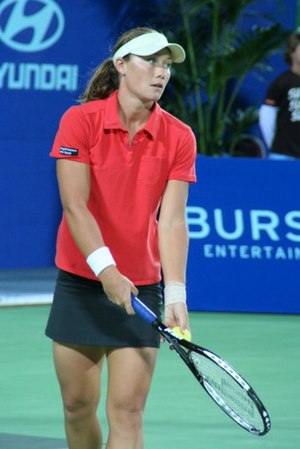 Samantha Stosur playing the 2006 Hopman Cup.