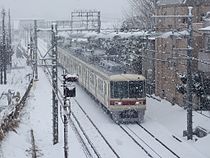 京成千葉線みどり台駅と西登戸駅の間 （2014年2月11日撮影）