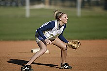 Fielding in softball Softball player fielding 1565486.jpg