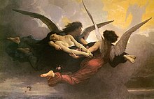 Depiction of a soul being carried to heaven by two angels by William Bouguereau SoulCarriedtoHeaven.jpg