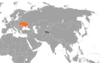 Location map for Tajikistan and Ukraine.