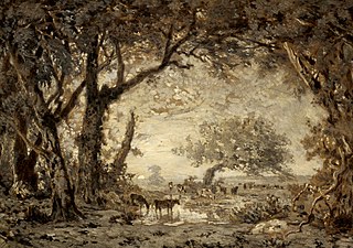 Надвечір'я у лісі Фонтенбло, 1848. Національна галерея мистецтва (Вашингтон)