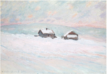 "The Houses in the Snow, Norway" (1895) by Claude Monet - Denver Art Museum (W1394)