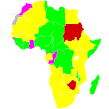 Քարտեզը ցույց է տալիս ՄԱԿ-ի Գլխավոր ասամբլեայի 68/262 բանաձևի քվեարկության արդյունքները Աֆրիկայում