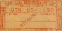 The promotional US Social Security card as dis...