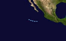A track map of Tropical Depression Six-E
