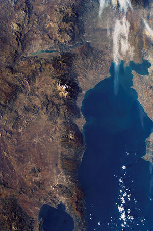 English: Satellite picture of the Mount Olympu...