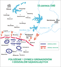 Położenie Dywizji 18 czerwca