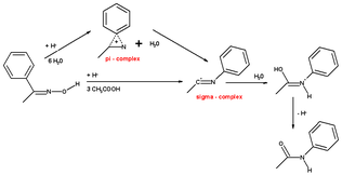 Mechanismus Beckmannova přesmyku u acetofenonoximu