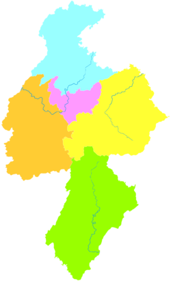 Ляньхуа - самый южный район на этой карте Пинсяна.