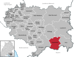 Elhelyezkedése Baden-Württemberg térképén