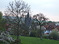 Die Kirche in Wellerode vom Ort aus gesehen