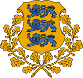 The oak features in many coats of arms, such as that of Estonia. Coat of arms of Estonia.svg