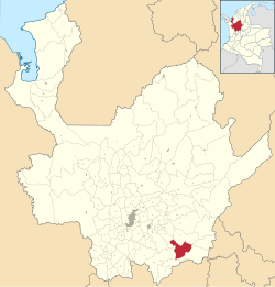 Location o the municipality an toun o San Francisco in the Antioquia Depairtment o Colombie