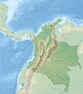 Location of major volcanoes in Colombia
