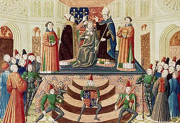 Coronation of Henry IV at Westminster Abbey in 1399 Coronation Henry4 England 01.jpg