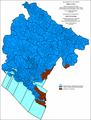 Linguistic structure of Montenegro by settlements 1931