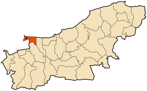 Расположение коммуны на карте вилайета.