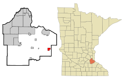 Location of the city of Miesvillewithin Dakota County, Minnesota