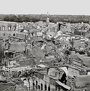 The destroyed Christian quarter of Damascus, 1860.