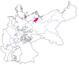 Lage des Großherzogtums Mecklenburg-Schwerin im Deutschen Kaiserreich