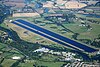 Man-made rowing lake viewed from the air