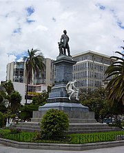 Monument of Juan Montalvo in Ambato, Ecuador