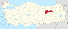 Kaart van Erzincan