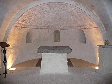 Autel de Lautein, crypte de l'église de Saint-Lothain