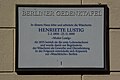 Gedenktafel Henriette Lustig